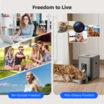 2L Automatic Pet Feeder Cat Smart Pet Feeder Wi-Fi & Camera Controlled feeder Dog & Cat Food Dispenser Remote App (No 5V 2A plug - Image 5