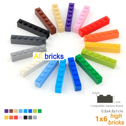 80pcs 1x6 Dot Bulk Building Blocks Thick Figures Bricks Educational Creative Size Compatible With 3009 Plastic Toy for Children