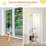 Cat Swing Toy Elastic Sticky Disc Hanging Door Teaser Long Rope with Bell for Indoor Cats Interactive Play Exercise Pet Supplies - Image 2