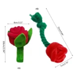 Stuffed Dog Toy Squeak Rose Flower Plush Chew Toy for Small and Dogs - Image 6