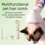 All in One Wireless Pet Hair Combs Vacuum Cleaner Car Multipurpose Dog Hair Combs Handheld Cat Brush Hairs Vacuum Grooming Kit