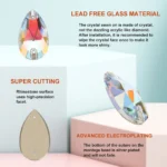 YHB LA Drop Light AB Glass Rose AB Sewing Stones Flatback Sew on Rhinestones For Garment Clothes Bags H6230 - Image 3