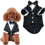Dog Tuxedo Costume Wedding Party Suit Formal Tuxedo for Puppy Small Dogs Prince Shirt Weeding Attire Elegant Dog Cosplay Apparel
