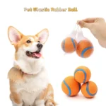 Indestructible Squeaky Ball Dog Toy Chew Resistant Tennis Ball Bouncy Interactive Training Play for Aggressive Chewers - Image 2