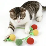 Cartoon Tomato Cat Scratch Toy Portable Plush Teaser Rope with Bell Funny Simulated Fruit Interactive Cat Teaser for Indoor Play - Image 2