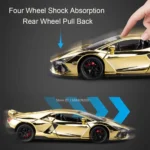 1:24 Scale Lambor Revuelto FKP37 Car Model Toy Metal Diecast Sound Light Pull Back Simulation Cars Models for Boys Collection - Image 5