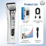 Fenice New Upgrade 5000mA Capacity Cordless LCD Screen Pets Dog Grooming Clippers Rechargeable Haircut Shaver for Trimming Salon - Image 6