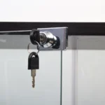 Comanlai 4 Layers Glass Display Cabinet with Door and Lock Dustproof Storage Cabinet Floor Decorative Shelf for Living Room - Image 5