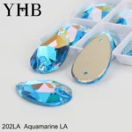 YHB LA Drop Light AB Glass Rose AB Sewing Stones Flatback Sew on Rhinestones For Garment Clothes Bags H6230 - Image 4