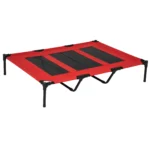 Pawhut Raised Dog Bed Breathable Indoor Outdoor 122X92X23 cm Red