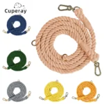 Rainbow Dog Leash, Cotton Pet Leash with Metal Buckle & Hangable Dog Tag Suitable for Dog Walking and Training Dog Accessories