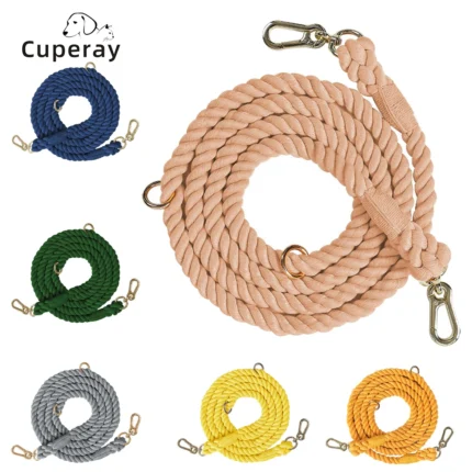 Rainbow Dog Leash, Cotton Pet Leash with Metal Buckle & Hangable Dog Tag Suitable for Dog Walking and Training Dog Accessories