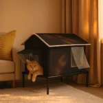 Elevated Pet House-Bed Moisture-Proof Design Cat House Weatherproof for Indoor or Outdoor Use Fits Small or Medium Pets - Image 5