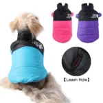 Pet Dog Jacket Coat For Small Medium Dogs Cats Winter Warm Puppy Clothing with Leash Hole Kitten Outfits Chihuahua Pug Apparel