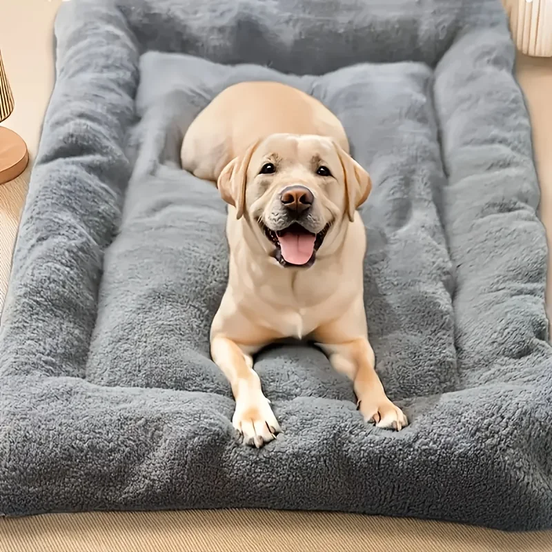 kf-S23700b010f6149e582d4c7a319c899f1H Dog Pet Beds Extra Large Plush Dog Bed Sofa Thickened Super Soft Polyester Pet Mat Dog Crate Mat Bed For Large Dog Bed - Image 1