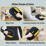 2 in 1 Pet Hair Removal Mitts for Cats Dogs Electrostatic Grooming Glove Reusable Washable with Lint Roller Brush Safe Non Toxic - Image 6