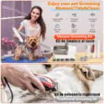 Multi-functional pet groomer and vacuum suction all-in-one Pet grooming set with shaving push and combing brush For dogs and cats - Image 4
