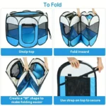 Classic-Style Portable Pet Playpen & Tent | Durable, Foldable, Comfort Design | Secure Outdoor Pet Bed for Cats & Dogs - Image 3