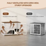 100 cm Dog Box for Home with 3 Doors,Wooden Indoor Dog Box,Side Table,Dog Cage Heavy Duty,for Medium to Large Dogs,Vintage Brown - Image 4