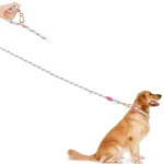 Rainbow Dog Leash, Cotton Pet Leash with Metal Buckle & Hangable Dog Tag Suitable for Dog Walking and Training Dog Accessories - Image 6