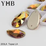 YHB LA Drop Light AB Glass Rose AB Sewing Stones Flatback Sew on Rhinestones For Garment Clothes Bags H6230 - Image 5