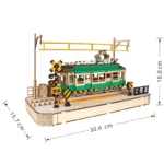 3D Wooden Puzzle Streetcar Sakura Journey Tram Station Retro Car Bus Model DIY Assembly Toys For Children Kids Desk Decoration - Image 6