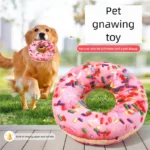 Plush Dog Toy Doughnut Pizza Shape Pet Squeaky Toys for Small Large Dogs Cleaning Teeth Puppy Chew Sound Toy Pet Supplies - Image 4