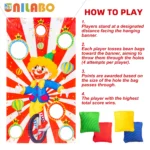Carnival Toss Game Banner with 4 Bean Bags for Family Indoor Outdoor Activities Circus Theme Birthday Party Decoration Supply - Image 3