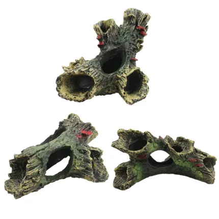 Artificial Landscape Ornament Multifunction Aquarium Hollow Log Decor Non-toxic Resin Fish Hiding Cave for Fish Tank Aquarium