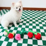 Stuffed Dog Toy Squeak Rose Flower Plush Chew Toy for Small and Dogs - Image 4