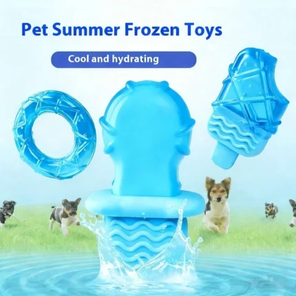 Durable Chewable Teeth-Cleaning Water-Filled Frozen Dog Ice Toy Summer Cooling Interactive Artifact for Large, Medium, and Small