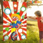 Carnival Toss Game Banner with 4 Bean Bags for Family Indoor Outdoor Activities Circus Theme Birthday Party Decoration Supply - Image 4