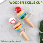 Montessori Toy Wooden Skill Sword Cup Develop Intelligence Smooth Toys Educational Traditional Games Toys Throw and Catch Ball
