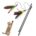 Funny Kitten Cat Teaser Interactive Toy Rod with Bell and Feather Toys for Cats Teaser Interactive Toy Rod Pet Cats Toys Stick - Image 6