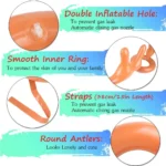 2 Pack Inflatable Reindeer Ring Toss Game With Antlers and 8 Rings, Family Christmas Party Games classroom indoor outdoor fun - Image 3