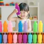 Children's Fun Beverages Color Match Toys 20bottles + base,Early Childhood Guessing Memory Training Interactive Puzzle Christmas
