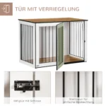 PawHut dogs cage furniture with doors window modern steel dogs box for home indoor dog house for dogs up to 30 kg - Image 5