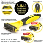 Pets Stainless Steel Grooming Brush Two-Sided Shedding and Dematting Undercoat Rake Comb for Dog Cat Remove Knots Tangles Easily - Image 4