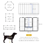 PawHut 8 panel dog park 80x60 cm customizable shape black - Image 3
