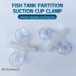 【E】2Pcs Aquarium Fish Tank Isolation Clip Partition Plate Glass Clamp Partition Suction Cup Breeding Separation Divider Sheet