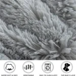 40-110cm Round Pet Bed for Large Dog Bed Super Soft Cat Bed Long Plush Dog House for Medium Dog House Winter Warm Sleeping - Image 3