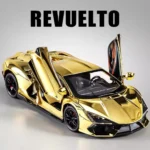 1:24 Scale Lambor Revuelto FKP37 Car Model Toy Metal Diecast Sound Light Pull Back Simulation Cars Models for Boys Collection
