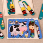 Baby Wooden Montessori Puzzle Child Game Wooden Puzzle 3D Cartoon Animal Puzzle Babies Toys Puzzles For Kids 1 2 3 Year Old - Image 5