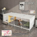 Christmas DIY Dog Cage for Small Dogs with Separate Toilet and Pulleys, Indoor Dog House for Bichon Frise and Teddy Dogs, Dog Cabinet - Image 3
