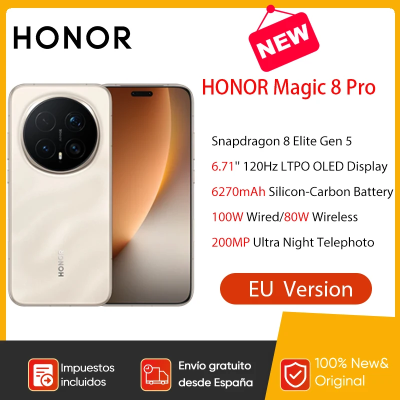 kf-S4df3a9155b17441eb0bcb3b585d9fe78h Global Version HONOR Magic 8 Pro 5G Smartphone Snapdragon 8 Elite Gen 5 200MP AIMAGE 6270mAh 100W 6.71''OLED NFC eSIM Honor - Image 1