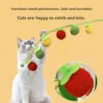 Cartoon Tomato Cat Scratch Toy Portable Plush Teaser Rope with Bell Funny Simulated Fruit Interactive Cat Teaser for Indoor Play - Image 6