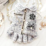 NEW Winter Cat Dog Dress Luxury Princess Wedding Puppy Costume Pomeranian Poodle Schnauzer Doggie Apparel Dresses with Dog Bag