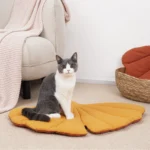 Cat Mattress Leaf Shape Cat Nest Cat and Dog Double-Sided Available Floor Mat Cover Pad Warm and Comfortable Cartoon Cat Bed Ind - Image 2