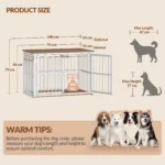 100 cm Dog Box for Home with 3 Doors,Wooden Indoor Dog Box,Side Table,Dog Cage Heavy Duty,for Medium to Large Dogs,Vintage Brown - Image 6