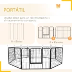 PawHut 8 panel dog park 80x60 cm customizable shape black - Image 5